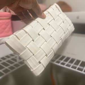 White braided clutch